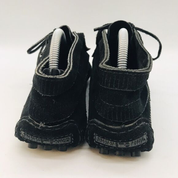 Minnetonka 459 Moccasins Women's 6.5 Black Suede Leather Fringe Trim Soft Soles - Picture 4 of 12